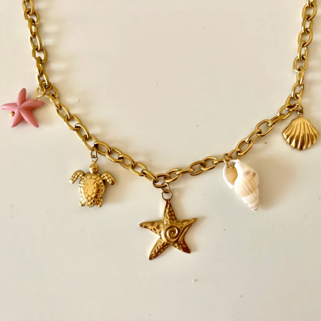 Ocean Charm Gold Necklace