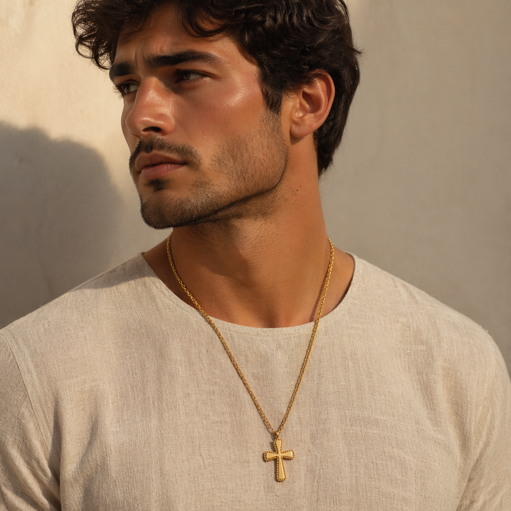Minimal Gold Cross Pendant Necklace