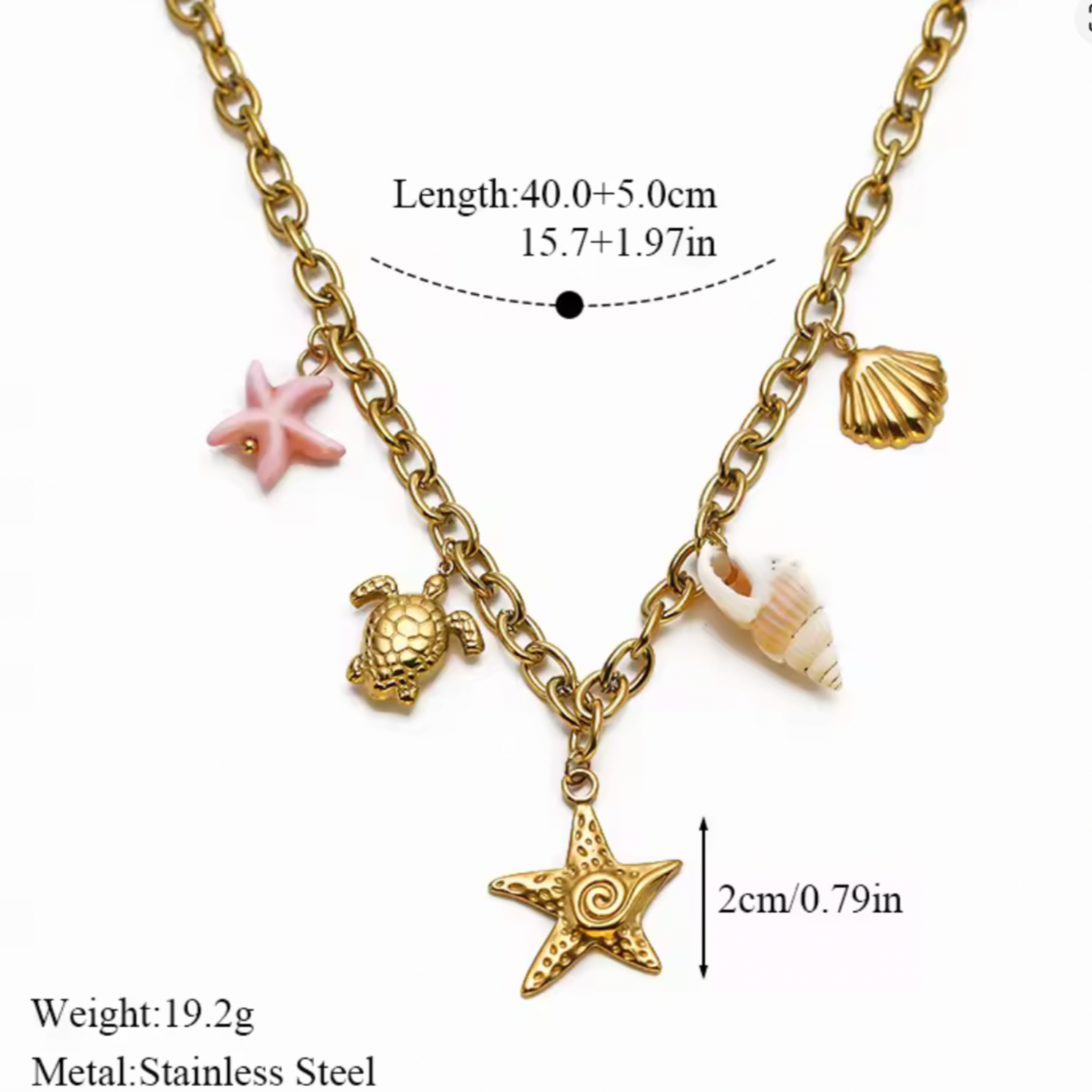 Ocean Charm Gold Necklace