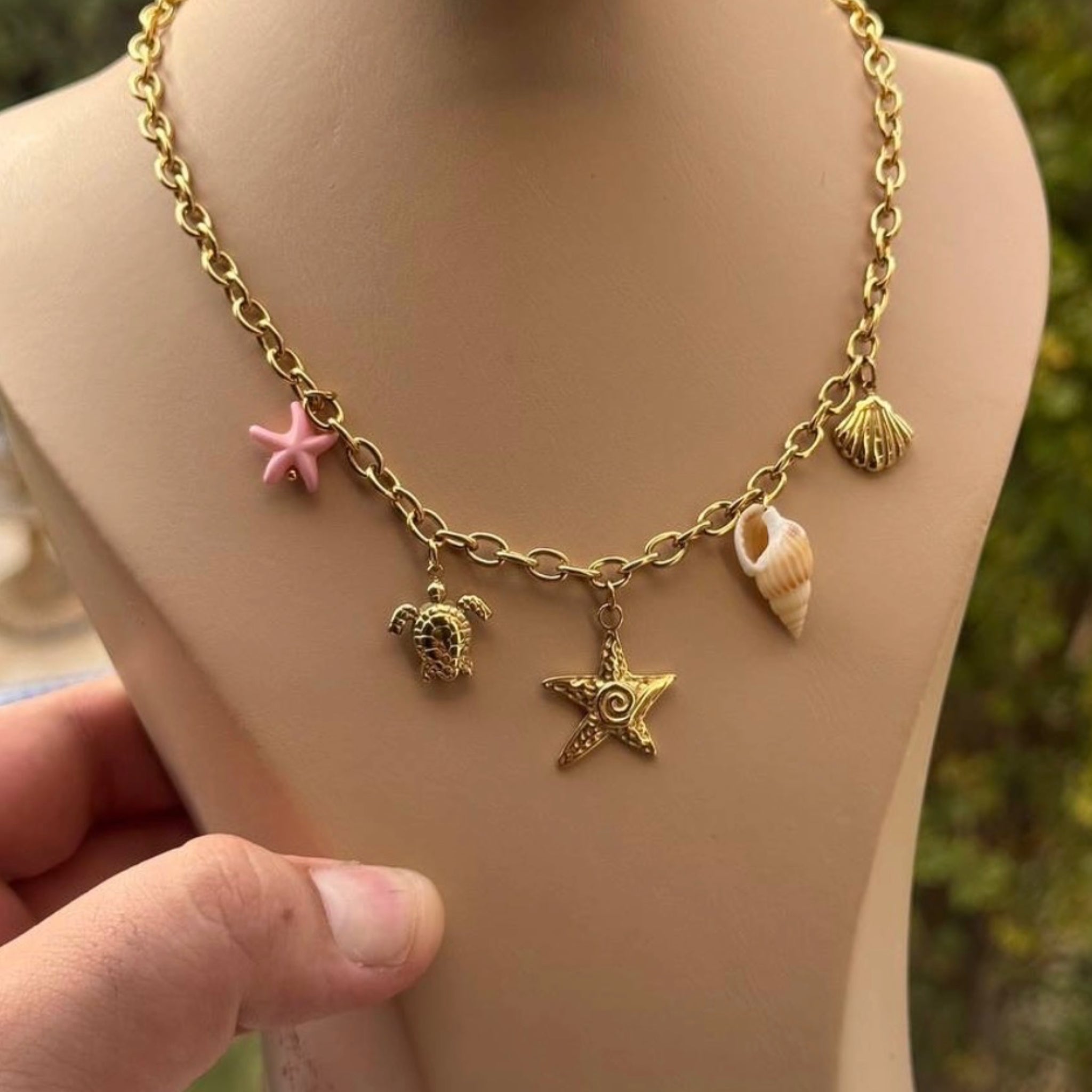 Ocean Charm Gold Necklace