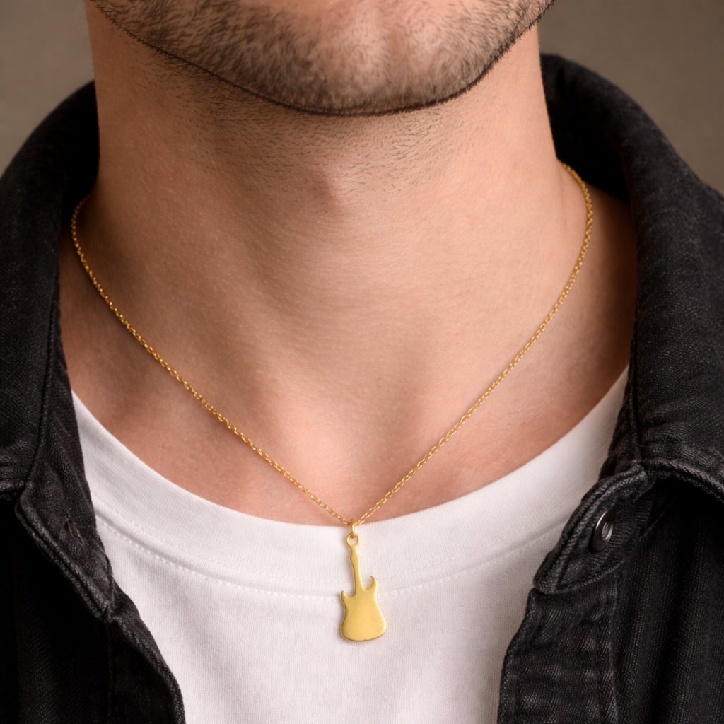 Unisex Guitar Pendant Necklace