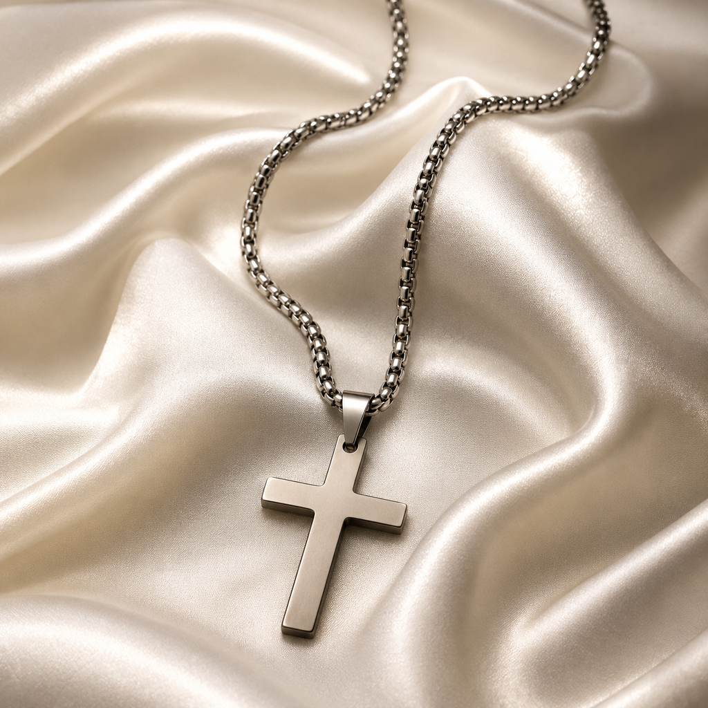Classic Steel Cross Necklace for Men