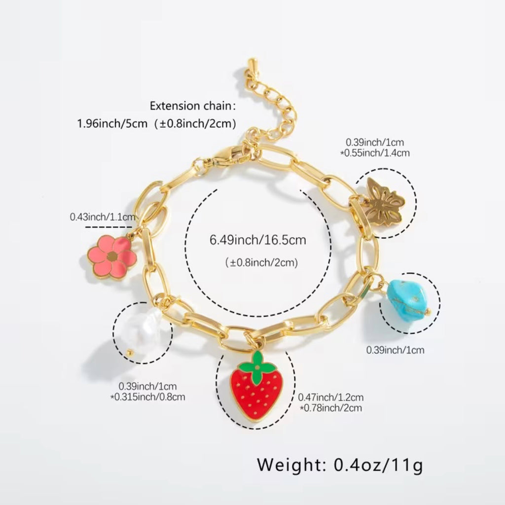 Berry Bloom Charm Bracelet