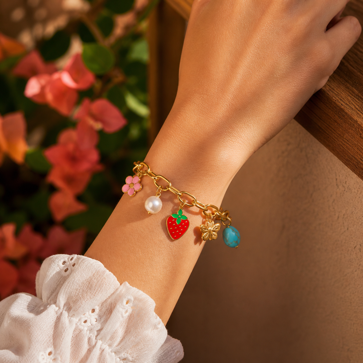 Berry Bloom Charm Bracelet