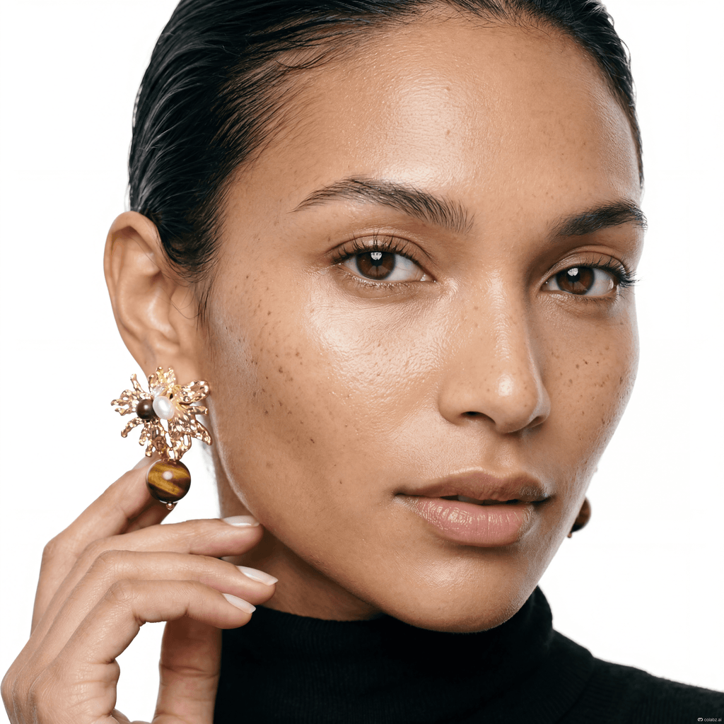 Vintage Pearl Bloom Drop Earrings