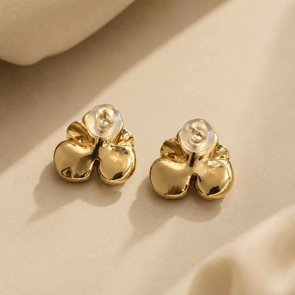 Mocha Bloom Flower Stud Earrings