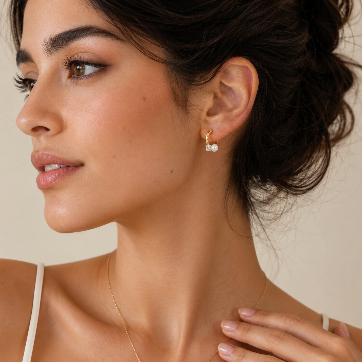 Luna Pearl Hoop Earrings