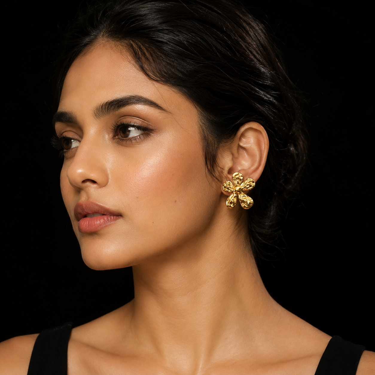 Aura Bloom Gold Statement Earrings