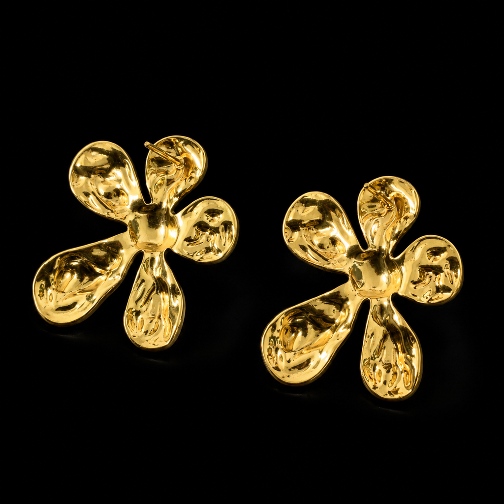 Aura Bloom Gold Statement Earrings