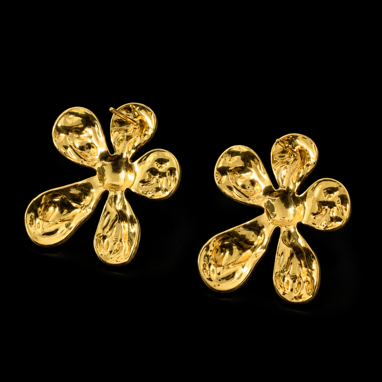 Aura Bloom Gold Statement Earrings