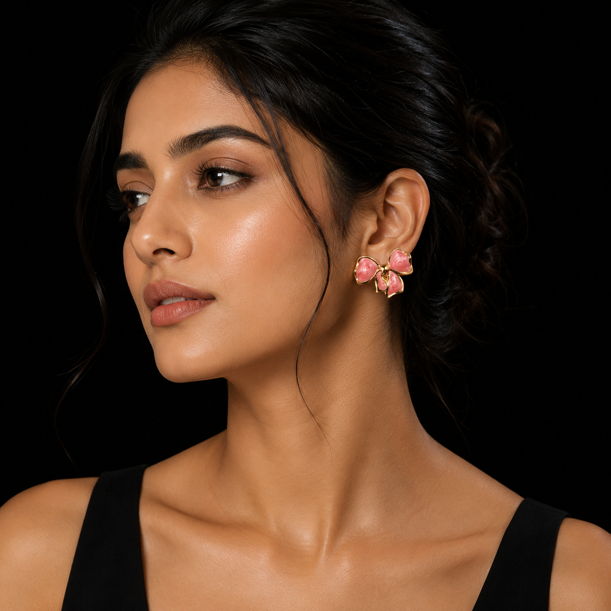 Rosette Bow Stud Earrings