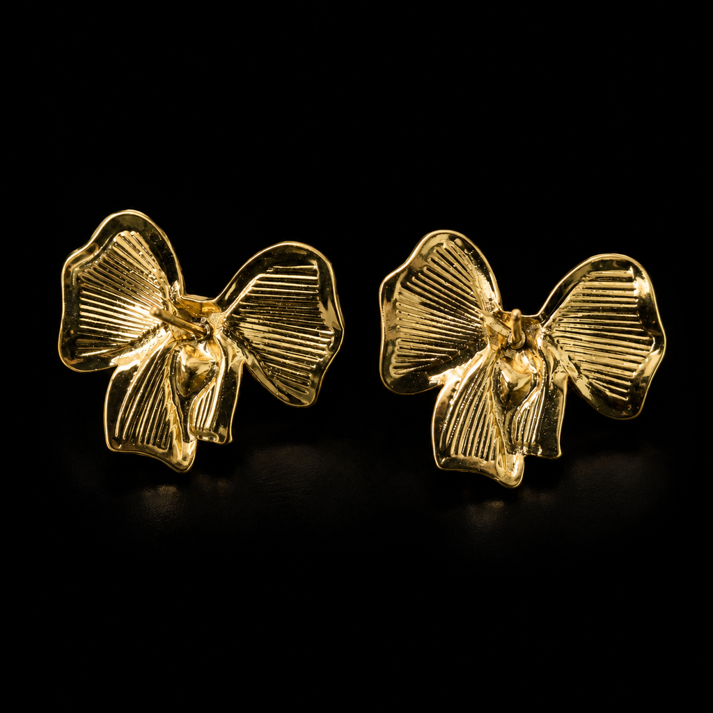 Rosette Bow Stud Earrings