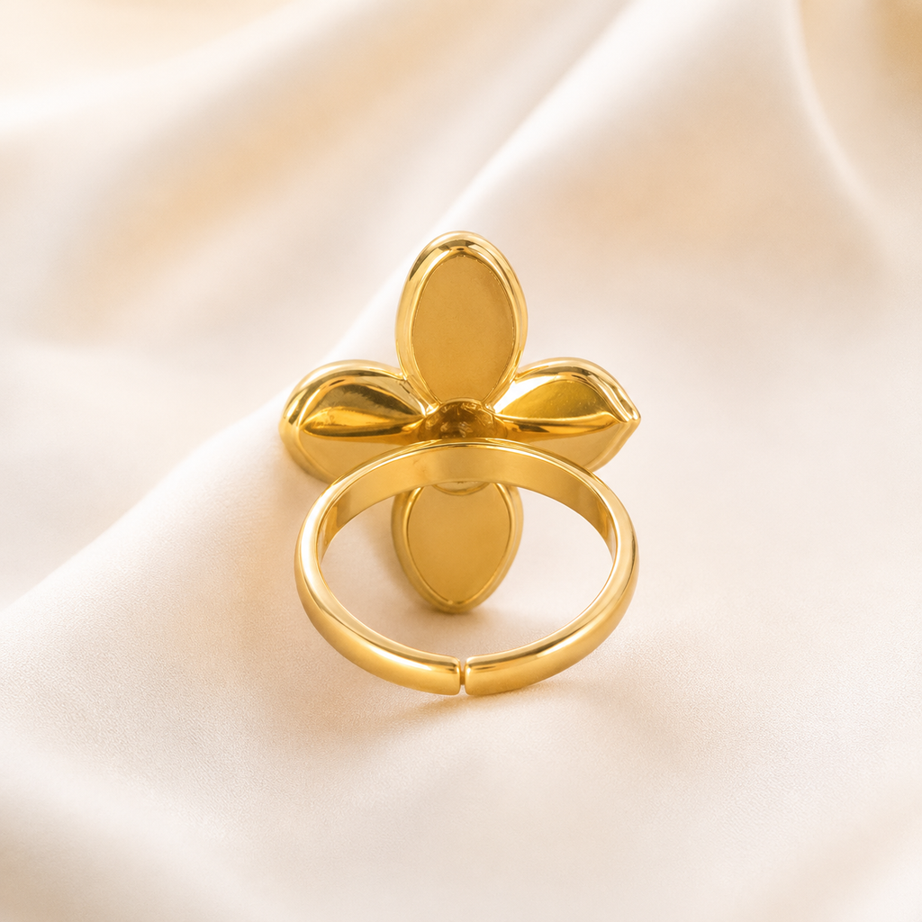 Midnight Bloom Adjustable Ring